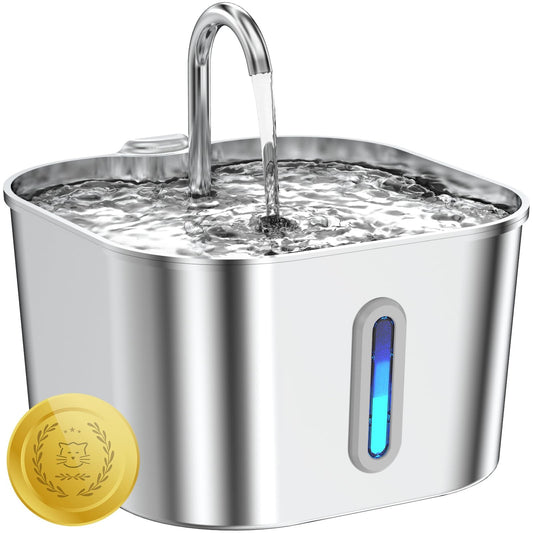 Cat Water Fountain: Stainless Steel Pet Water Fountains Indoor Metal Automatic