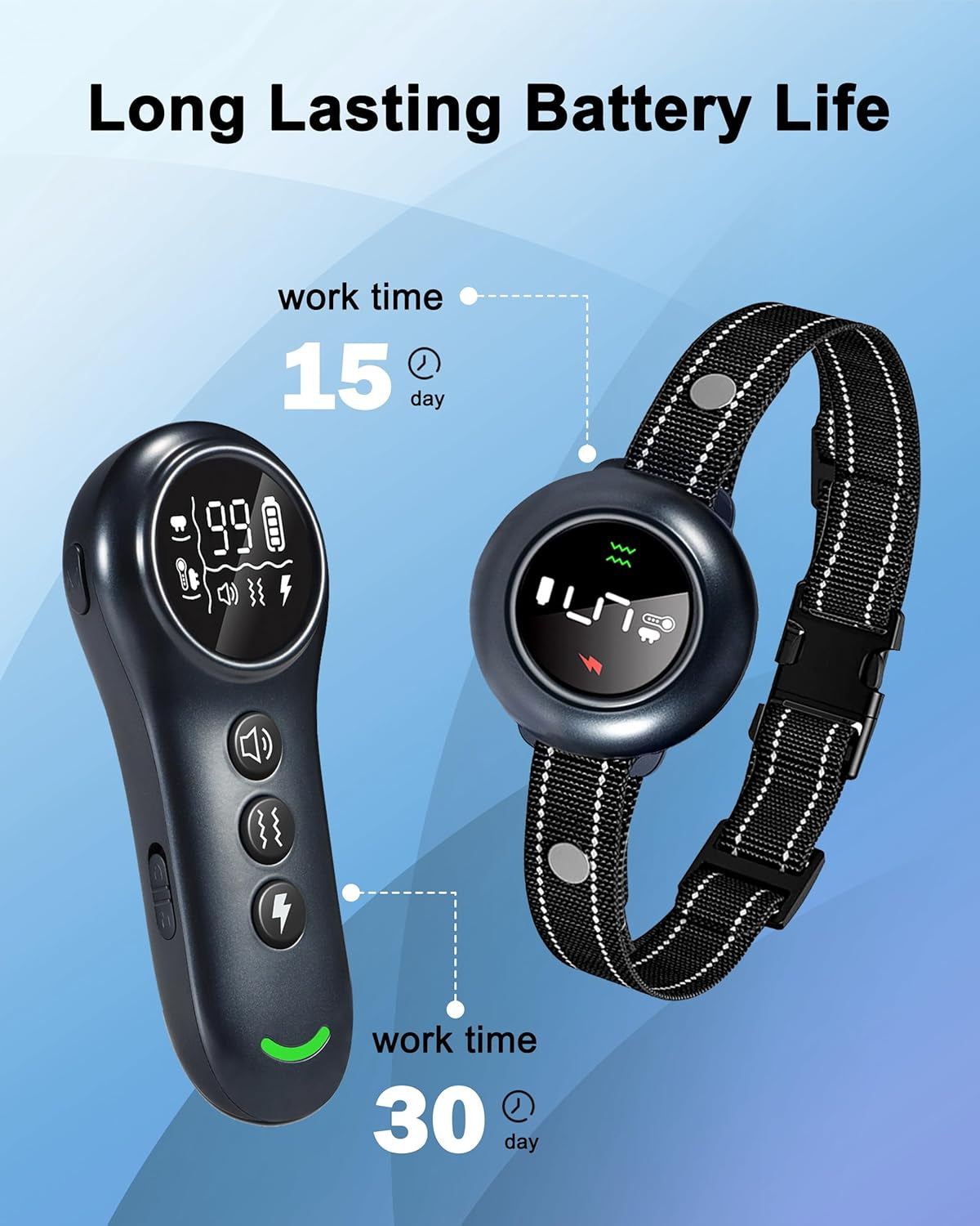 2-In-1 Dog Shock Collar & Dog Bark Collar - Rechargeable Dog Training Collar with Remote Control for 5-150 Lbs, Dog Collars 5 Sensitivity Levels, IP67 Waterproof for Large Medium Small Dogs