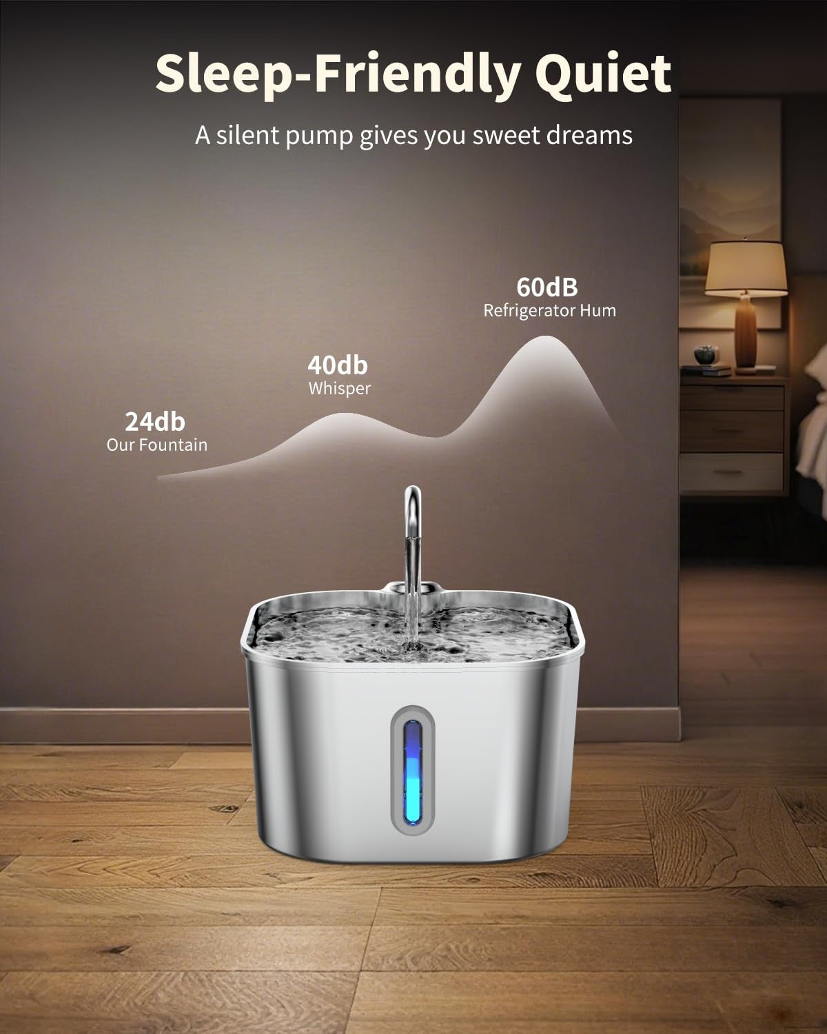 Cat Water Fountain: Stainless Steel Pet Water Fountains Indoor Metal Automatic